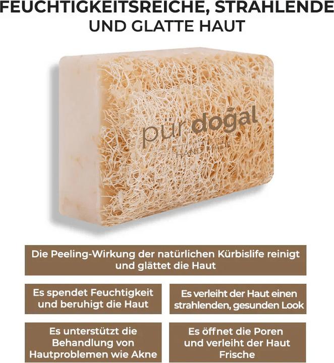 Immagine prodotto Pür Doğal 100% Natürliche Kürbisfaser Seife mit Ziegenmilch 130gr (Sapone liquido)