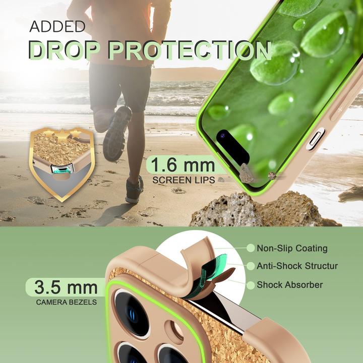 Produktbild Nalia Kork Hülle mit Silikon Rahmen (Apple iPhone 14 Pro)