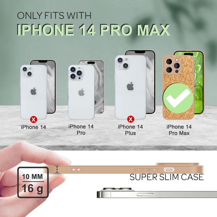 Actual product image Nalia Cork cover with silicone frame (Apple iPhone 14 Pro Max)