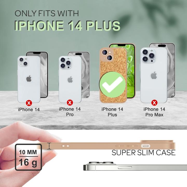 Produktbild Nalia Kork Hülle mit Silikon Rahmen (Apple iPhone 14 Plus)