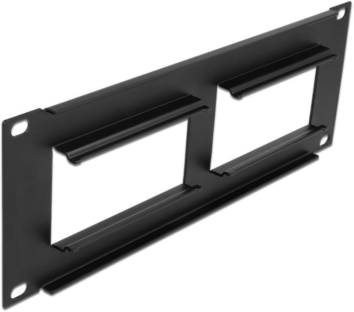 Delock Easy 45 25,40 cm (10") pannello patch tagliato 2 x 90,5 x 45,2 mm, 2 U, nero