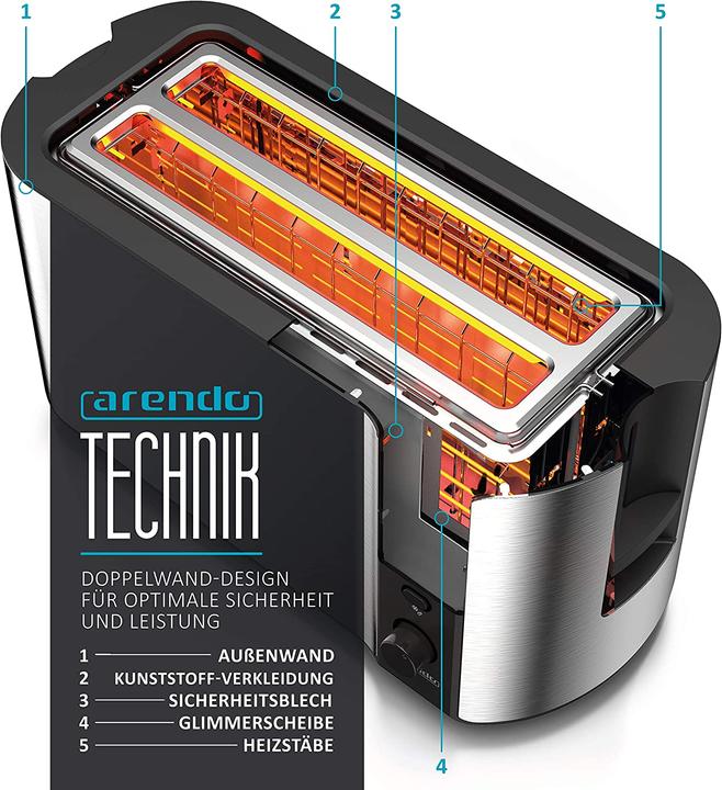 Actual product image Arendo Toaster long slot, 1500W