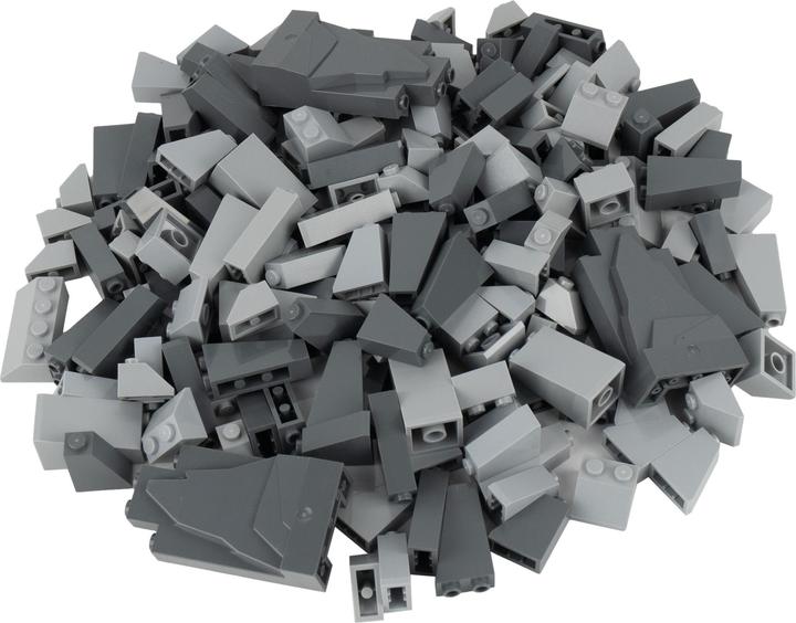 Produktbild LEGO MOC Dachsteine Hellgrau/Dunkelgrau gemischt - Berg/Felsen bauen - NEU! Menge 25x (LEGO Classic)