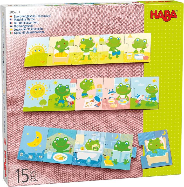 Produktbild Haba Zuordnungsspiel Tagesablauf (Deutsch, Italienisch, Französisch, Englisch)