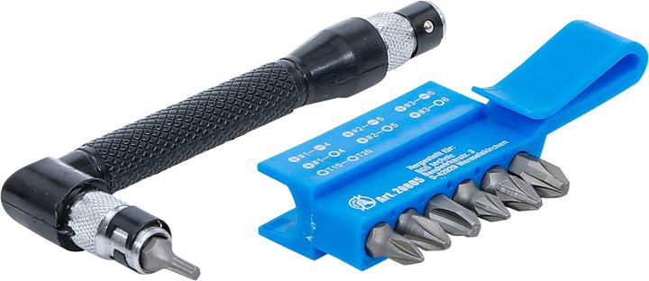 Immagine prodotto BGS Cacciavite ad angolo con 7 inserti a doppia punta attacco esagono esterno 6,3 mm (1/4") 8 pz. (6,3 mm)