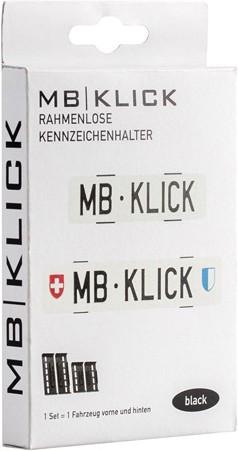 Produktbild MB KLICK Rahmenlose Kennzeichenhalter schwarz (Front + Heck, Langformat)