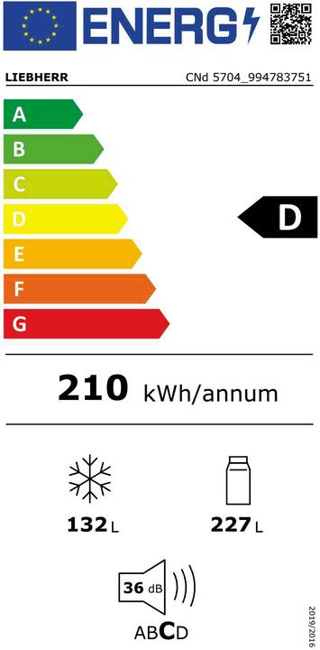 Label énergétique Liebherr CNd 5704 (359 l)