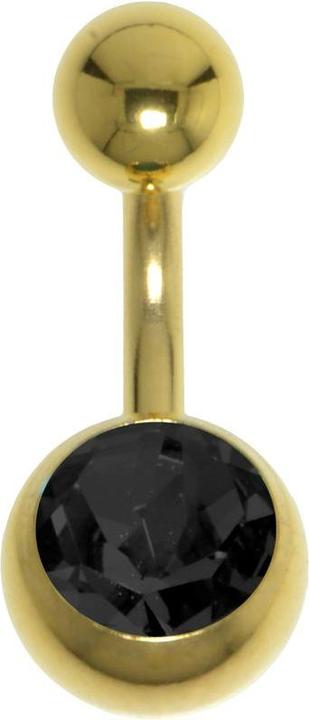 Actual product image Bijouteria Bellypiercing (Surgical steel 316L, Premium crystal, PVD coating (gold coloured))