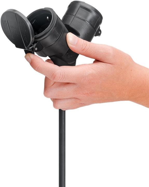 Actual product image Goobay Doppel-Verlängerungskabel Outdoor (5 m, CEE 7/7)