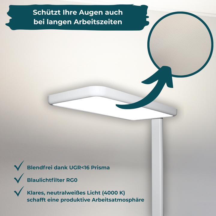 Immagine prodotto Luxula LED Büro-Stehleuchte, Up/Down, weiss (7000 lm)