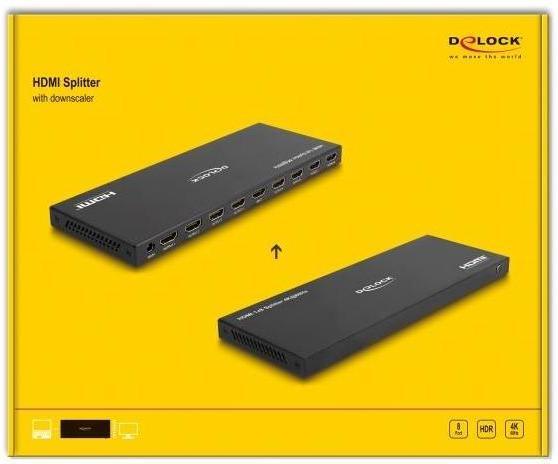 Produktbild Delock HDMI Splitter 1 x HDMI in zu 8 x HDMI out 4K 60 Hz mi