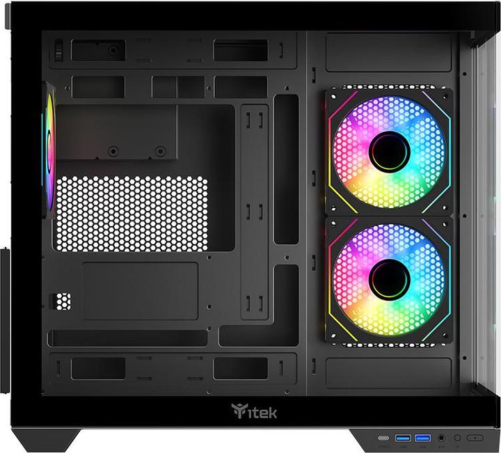 Image du produit Itek Boitier Moyen Tour ATX Dark Cave DS RGB avec panneaux vitrés (Noir) (mATX, ATX, Mini-ITX)
