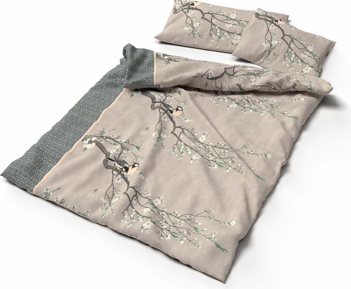 Image du produit Lotus Bettwaren Bettwäsche Bambus Birds spring (Housse de couette, 160 x 240 cm)