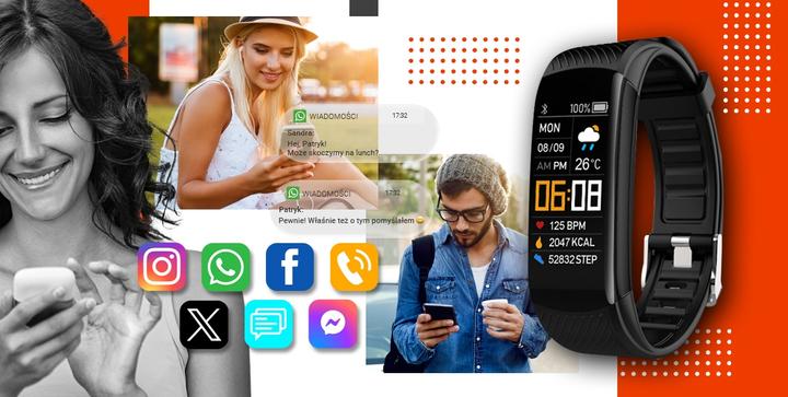 Image du produit Giewont Fit&GO Duo GW200-9 Smartband - Noir + bracelet Power orange