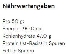 Valori nutrizionali e ingredienti MyProtein Maltodestrina (Neutro, 1 pz., 2500 g)