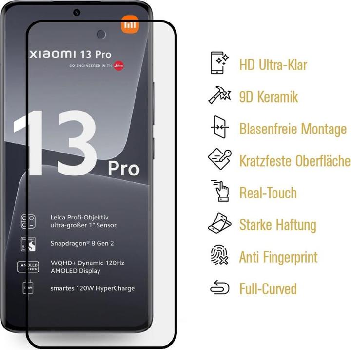 Produktbild Protectorking 3x Ceramic-Glass Full Cover HD Klar (3 Stück, Xiaomi 13 Pro)