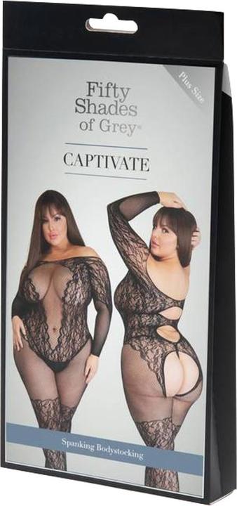 Actual product image Fifty Shades of Grey Captivate Bodystocking One Size Queen - Black (XL)