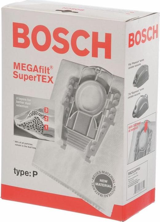 Image du produit Bosch Hausgeräte Filtre Hoover type P 5 sacs filtrants avec fermeture 1 filtre micro hygiène 00462586 BBZ52AFP2U