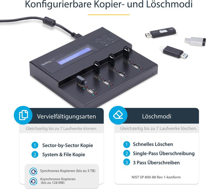 Image du produit StarTech Duplicateur USB - 1:7 - Clés USB - Flash Drive Duplicator (USB-A, 7 Ports)