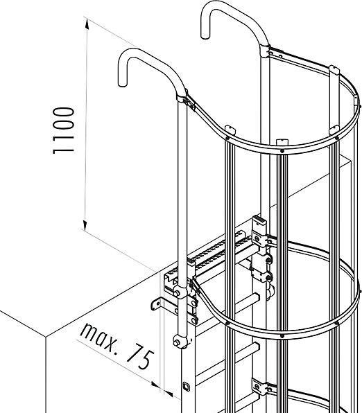 Produktbild kaiserkraft Steigleiter mit Rückenschutz Typ ALM (Mehrzweckleiter)