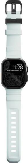 Actual product image Nomad Rocky Point Band 46/49mm Icy Blue Glow Connector Black (Fluororubber)