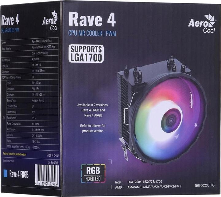 Produktbild AeroCool Kühlung PGS RAVE 4 FRGB PWM 4P