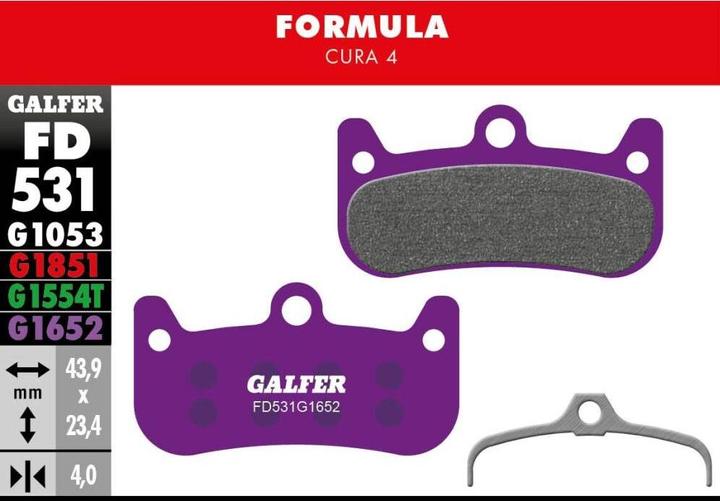 Produktbild Galfer Bike E-Bike Bremsbelag G1652 - Formula - Cura 4 (Formula, Organisch (Resin))