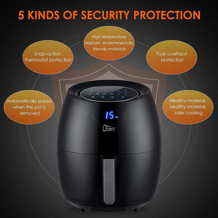 Actual product image Uten Hot Air Deep Fryer, 6,5L- LCD