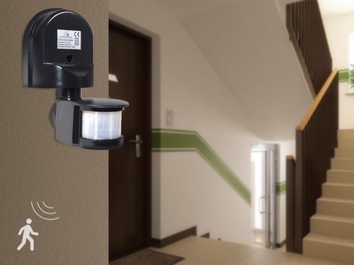 Immagine prodotto Maclean Ścienny czujnik ruchu i zmierzchu 180° max. 1200W czarny MCE25 B (12 m)