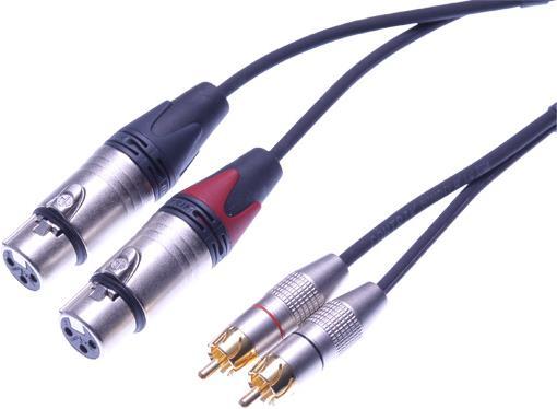 Actual product image Contrik Stereo cable RCA to 2 x XLR female (1.50 m, Cinch)