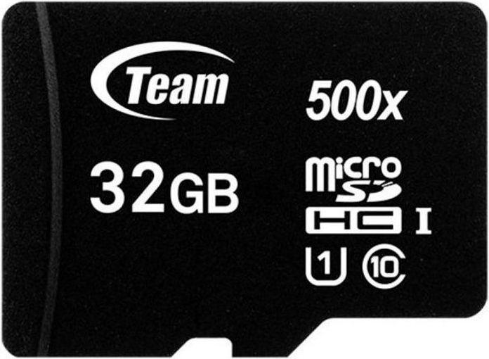 Productafbeelding Teamgroup microSDHC 32GB klasse 10 + SD-adapter (32 GB, microSD, U1, UHS-I)