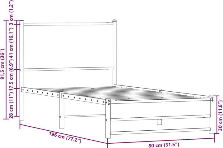 Image du produit VidaXL Lit sans matelas (75 x 190 cm)