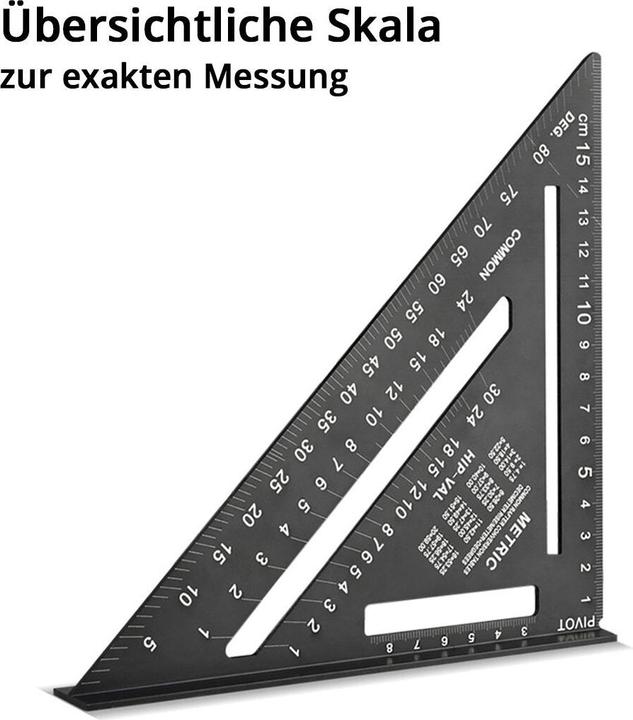 Produktbild Stahlwerk Lineal Set mit Multiwinkel-Messlineal, Dreikant-Lineal, Winkeldreieck (300 mm)