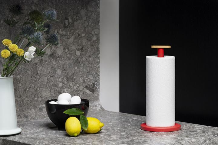 Actual product image Alessi Kitchen roll holder MATTINA red