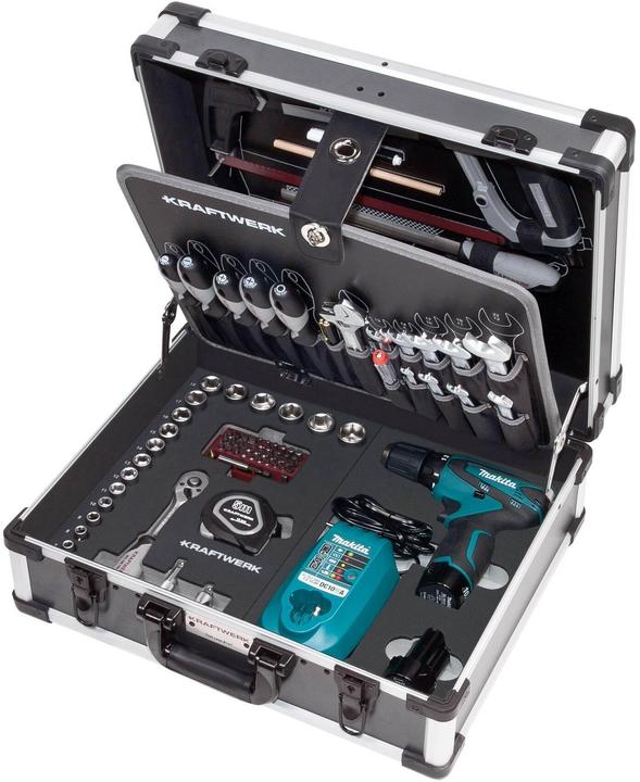 Kraftwerk B147 Profi-Werkzeugkoffer inkl. Makita Bohrschrauber (100 Teile)