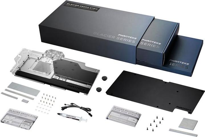 Actual product image Phanteks Glacier G6000 STRIX GPU Water Block, ASUS RX 6800/6900 Strix/TUF, D-RGB - with backplate, sc