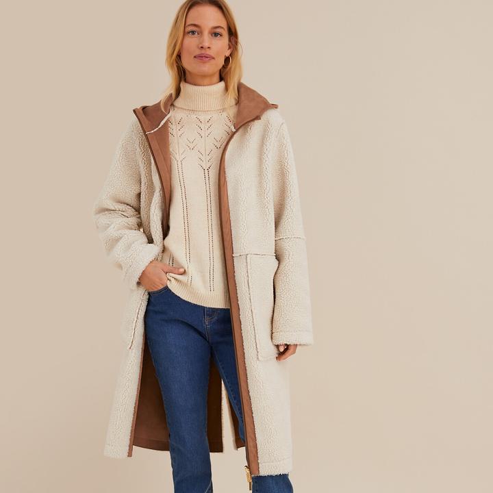 Produktbild Anne Weyburn Kapuzenmantel aus Lammfell-Imitat (50)