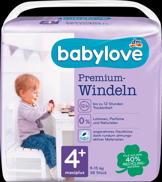 dm babylove Premium-Windeln (Size 4+, Pack, 38 Piece)