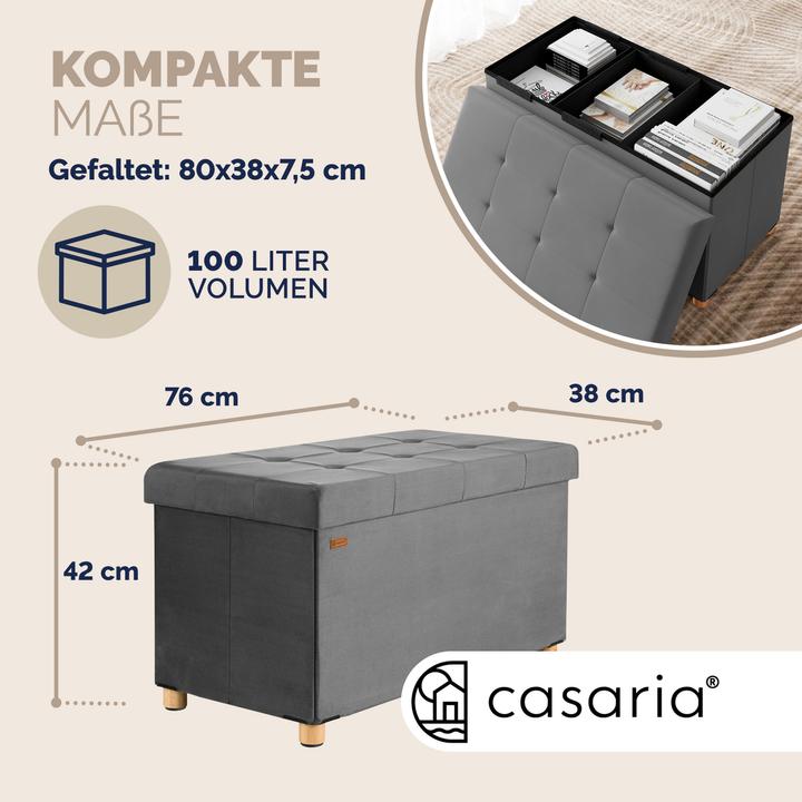 Image du produit Casaria Coffre de siège en velours (38 cm)