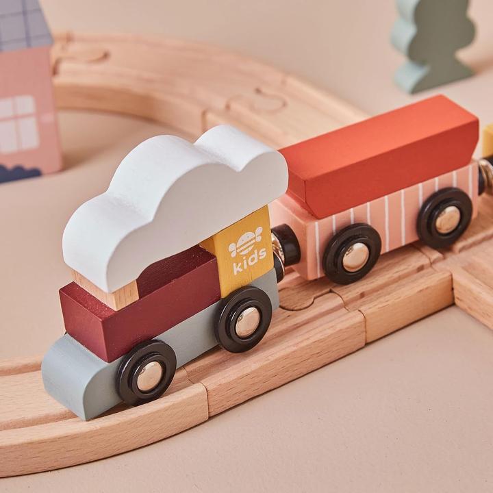 Actual product image Just Bee Kids Wooden Kids Train Set (FSC)