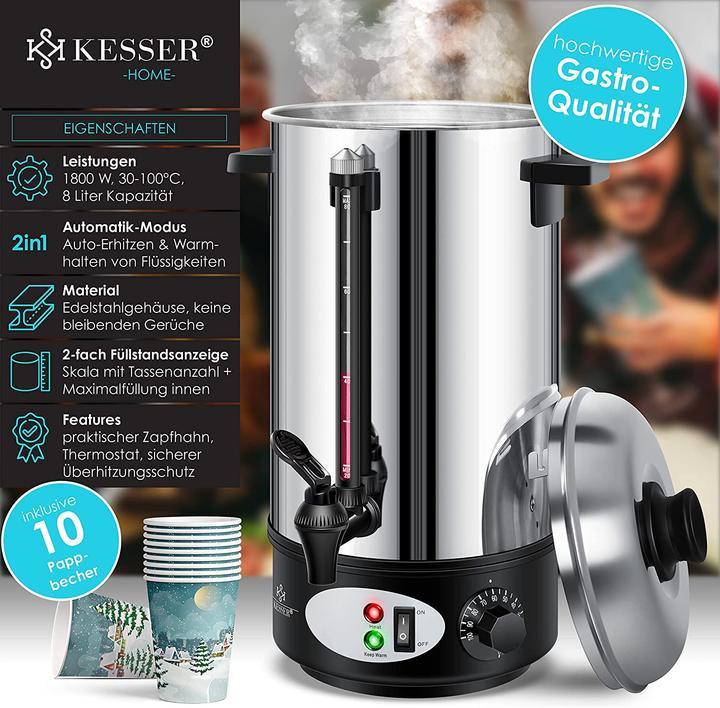 Immagine prodotto Kesser Bollitore Gluehwein 8L in acciaio inox (8 l)