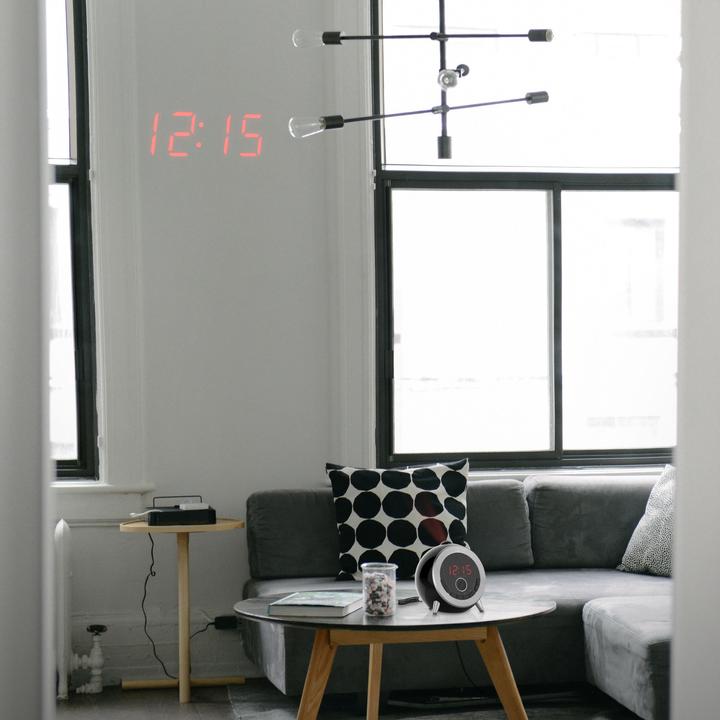 Actual product image Brandson Projection alarm clock, digital retro radio alarm clock with projection, FM radio, compact size