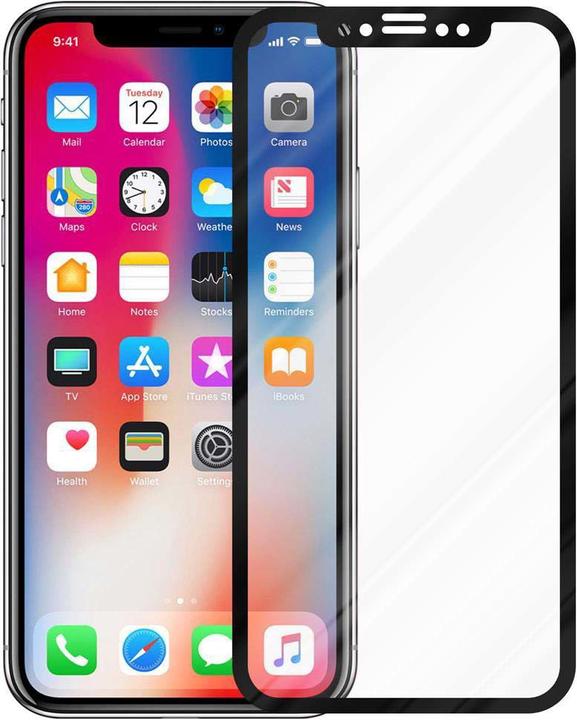 Cadorabo Fullcover Display Schutzglas für Apple iPhone X / XS Retail Packaging (1 Stück, Apple iPhone X)