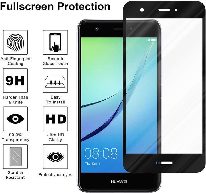 Immagine prodotto Cadorabo Vetro protettivo Fullcover per Huawei NOVA 2 Confezione al dettaglio (1 Pezzo/i, Nova 2)