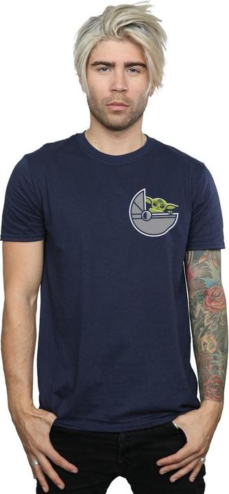 Actual product image Star Wars Mens The Mandalorian The Child Profile Breast Print T-Shirt (5XL)