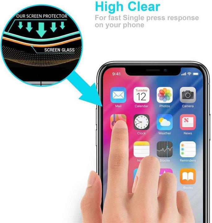 Produktbild Cadorabo Display Schutzglas für Apple iPhone X / XS (1 Stück, Apple iPhone X, Apple iPhone XS)