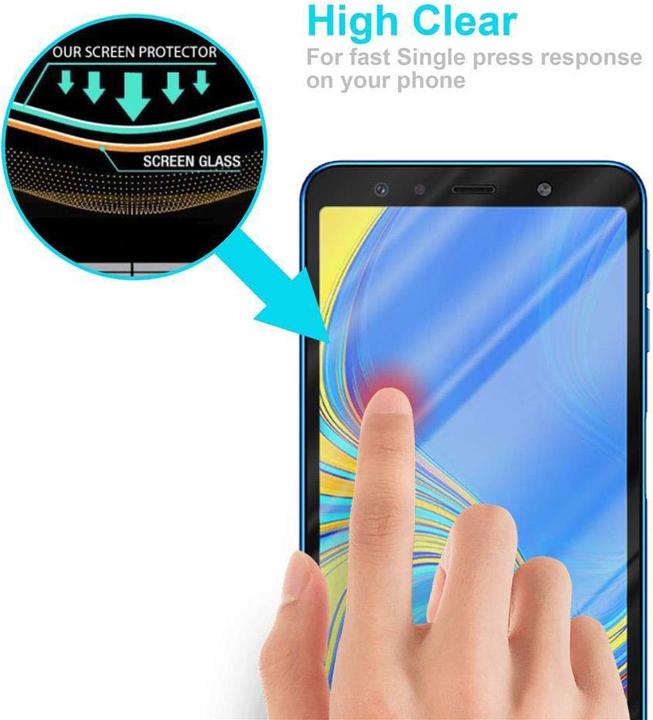 Image du produit Cadorabo Fullcover écran de protection en verre pour Samsung Galaxy A7 2018 Retail Packaging (1 pièce(s), Samsung Galaxy A7 (2018))
