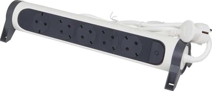 Image du produit Legrand Multiprise pivotante 5x prise, 1,5m de câble blanc-noir 694531 (5 x, CEE7, 1.50 m)