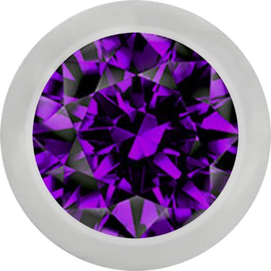 Immagine prodotto Star Piercing Micro sfera argento con cristallo viola (senza ottone, Acciaio chirurgico 316L)