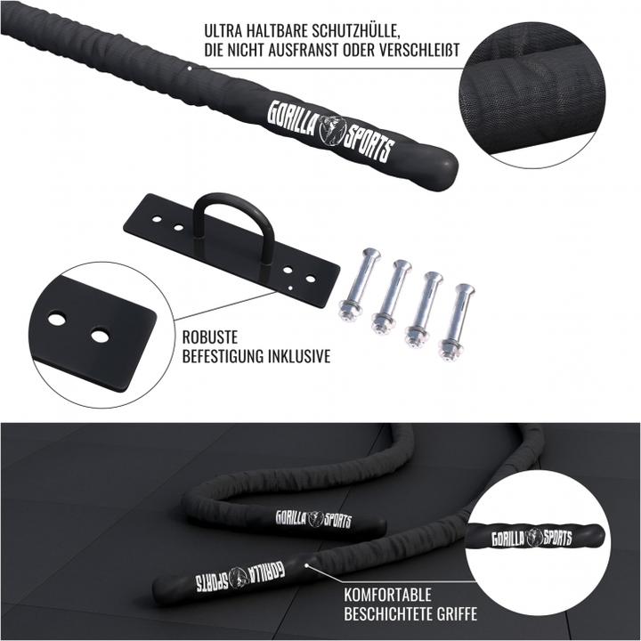 Image du produit Gorilla Sports Battle Rope dans diff. Longueurs et épaisseurs